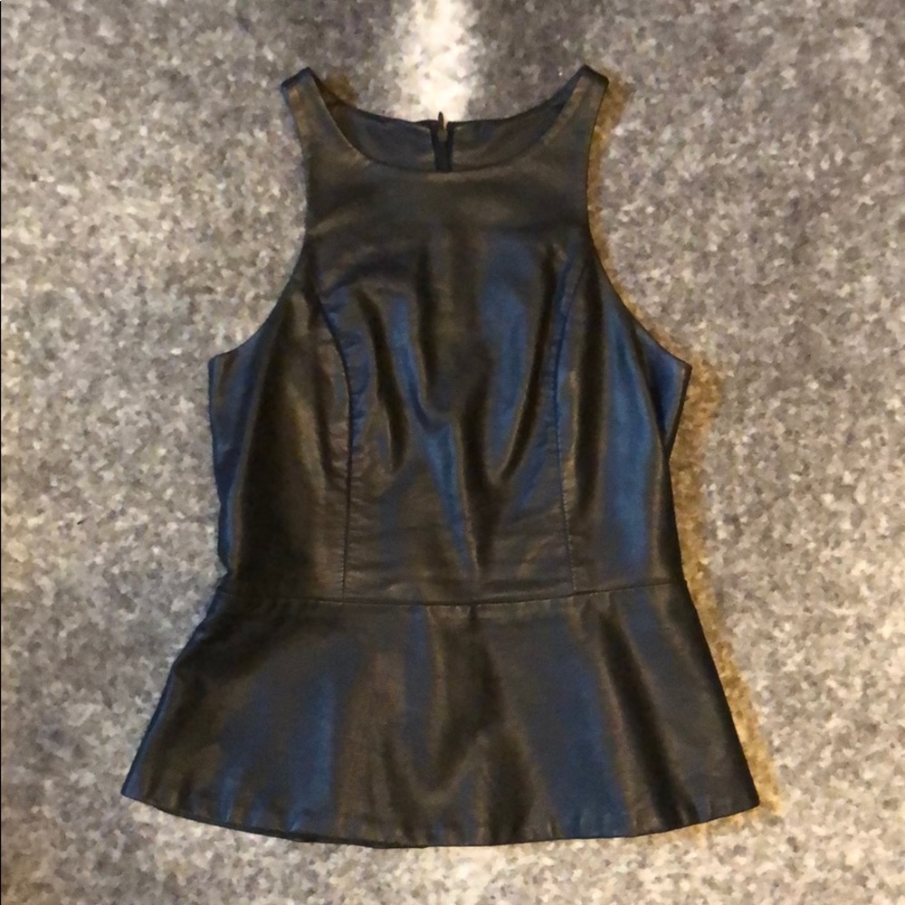 Faux Leather Top